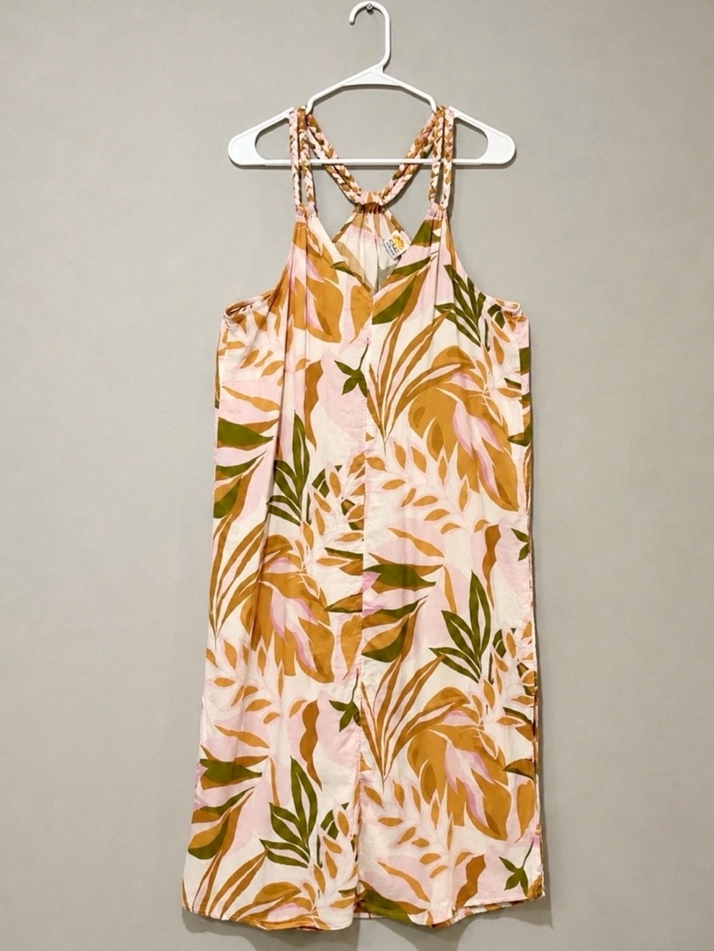 Anthropologie C&C California Tropical Print Linen Midi Dress Size M - Picture 2 of 10